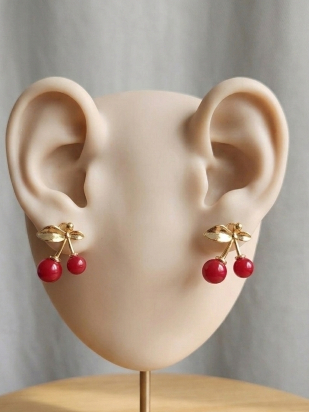 Gold Filled Color 14kCherry Drop Earrings - Red